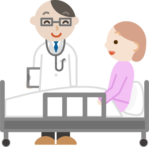 男性の医者と女性の患者のイラスト 無料イラスト素材のillalet