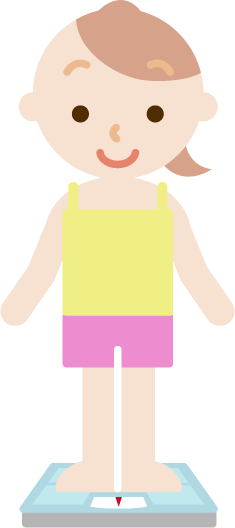 体重計に乗る若い女性のイラスト 無料イラスト素材のillalet
