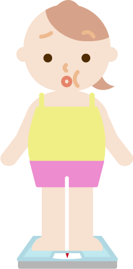 体重計に乗る太った若い女性のイラスト 無料イラスト素材のillalet