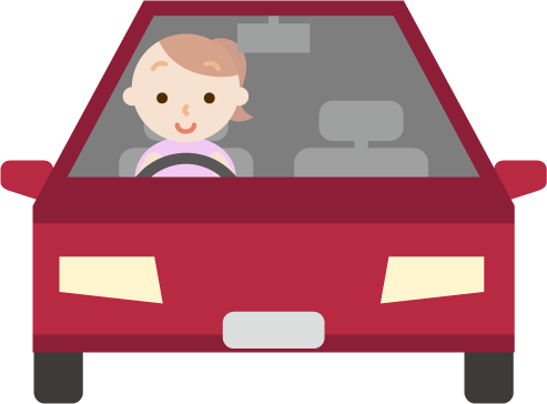 若い女性が車を運転しているイラスト 無料イラスト素材のillalet