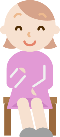 笑顔で椅子に座る若い女性のイラスト 無料イラスト素材のillalet