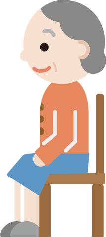 椅子に座るおばあちゃんのイラスト 横向き 無料イラスト素材のillalet