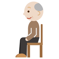 椅子に座るおじいちゃんのイラスト 横向き 無料イラスト素材のillalet
