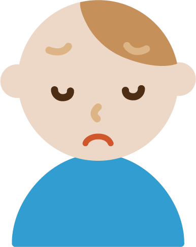 悲しい顔をする若い男性のイラスト 無料イラスト素材のillalet