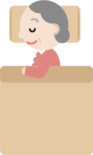 おばあちゃんが横向きで布団で眠るイラスト 無料イラスト素材のillalet
