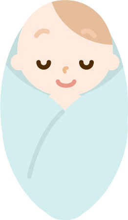 おくるみに包まれた赤ちゃんが眠るイラスト 無料イラスト素材のillalet