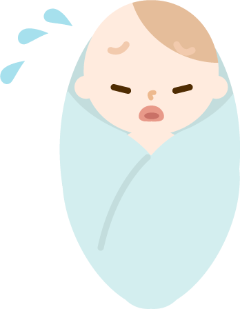 おくるみに包まれた赤ちゃんが泣くイラスト 無料イラスト素材のillalet