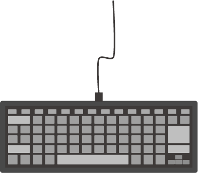 Pc用の黒いキーボードのイラスト2 無料イラスト素材のillalet