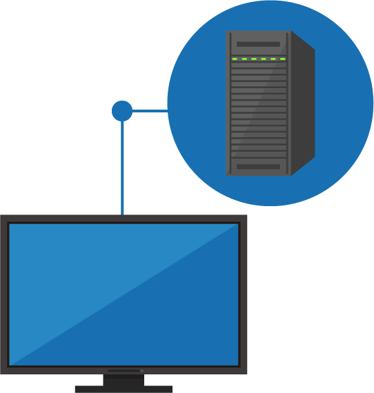 Pcサーバーとパソコンが通信しているイラスト イラスト素材のillalet