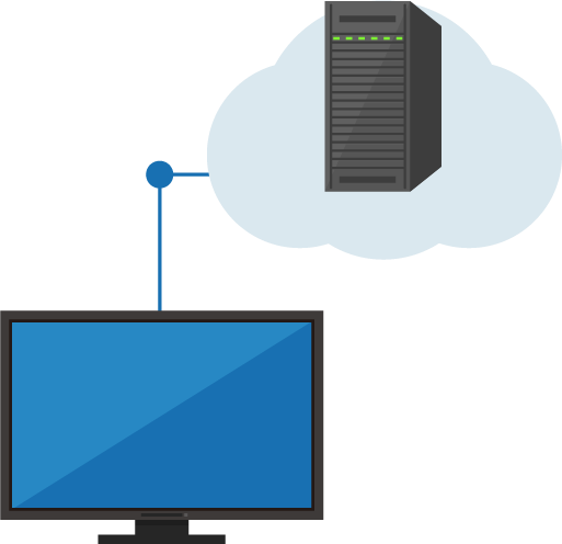 Pcとサーバがクラウドでつながっているイラスト 無料イラスト素材のillalet