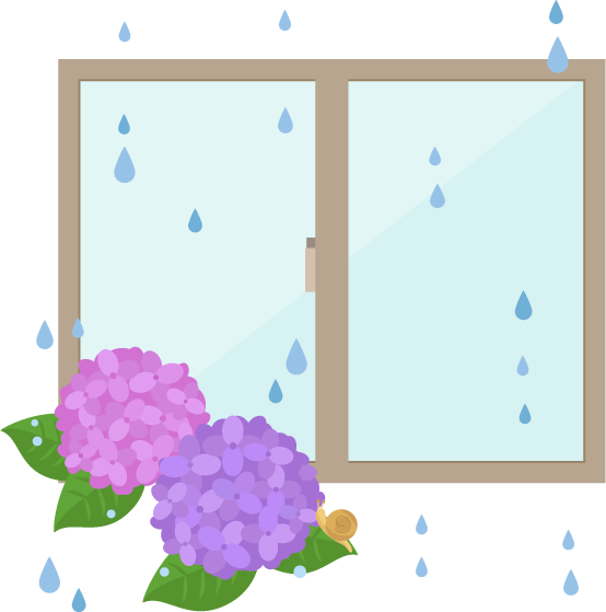 雨の日の窓のイラスト 無料イラスト素材のillalet