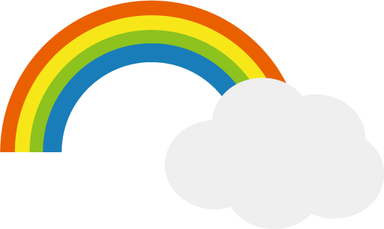雲にかかった虹のイラスト 無料イラスト素材のillalet