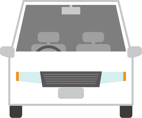 前向きの白いワゴン車のイラスト 無料イラスト素材のillalet