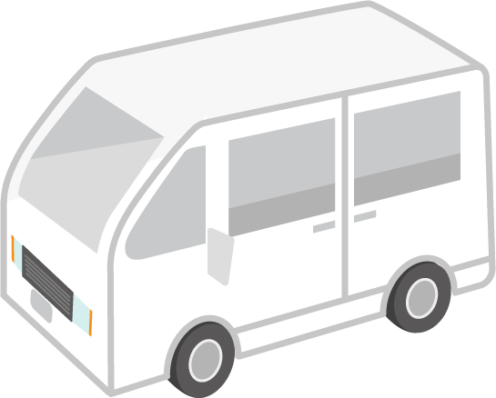 斜め前向きの白いワゴン車のイラスト 無料イラスト素材のillalet