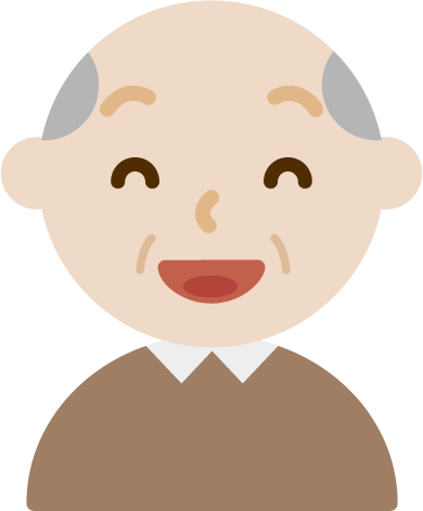 笑顔のおじいちゃんのバストアップのイラスト 無料イラスト素材のillalet