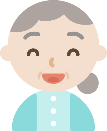 笑顔のおばあちゃんのバストアップのイラスト3 無料イラスト素材のillalet