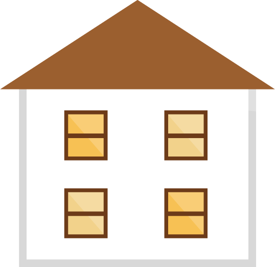 白い壁と茶色の屋根の家のイラスト 無料イラスト素材のillalet