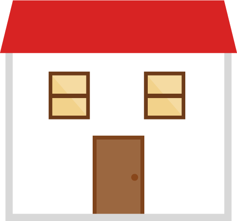 白い壁と赤い屋根の家のイラスト 無料イラスト素材のillalet