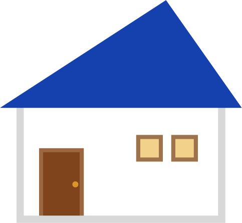 白い壁と青い屋根の家のイラスト2 無料イラスト素材のillalet