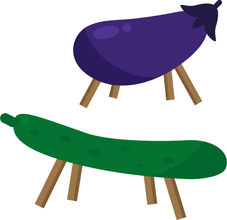 茄子と胡瓜の精霊馬のイラスト 無料イラスト素材のillalet