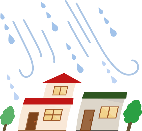 台風と家のイラスト 無料イラスト素材のillalet