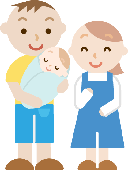 若夫婦と赤ちゃんのイラスト 無料イラスト素材のillalet