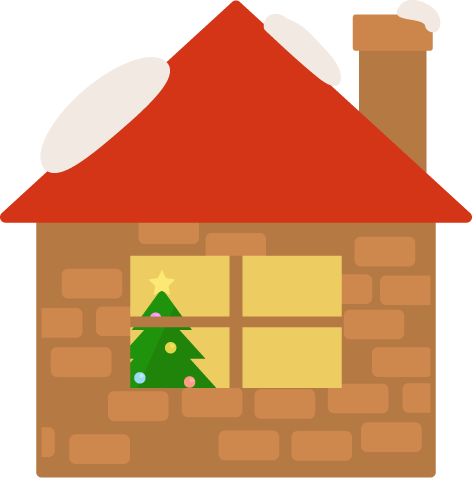 クリスマスの家のイラスト イラスト素材のillalet