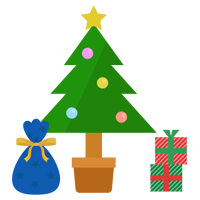 クリスマスツリーとプレゼントのイラスト 無料イラスト素材のillalet