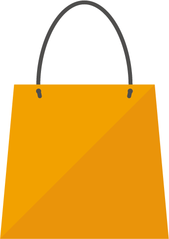オレンジ色のショッピングバッグのイラスト 無料イラスト素材のillalet