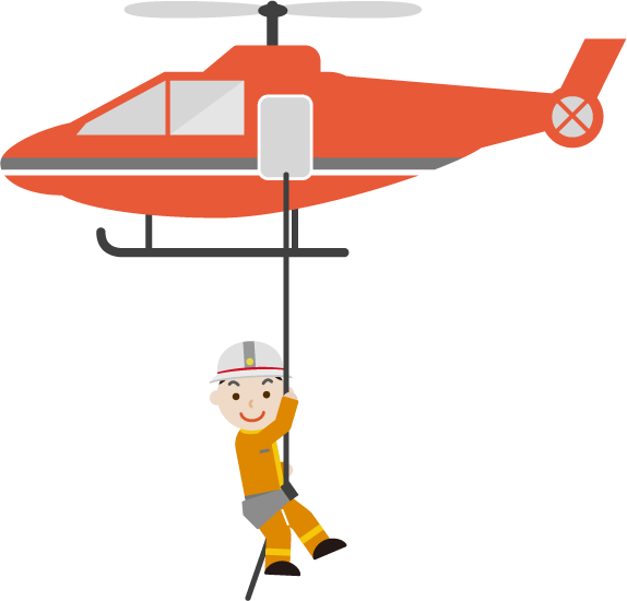 救助ヘリと救助隊員のイラスト1 無料イラスト素材のillalet