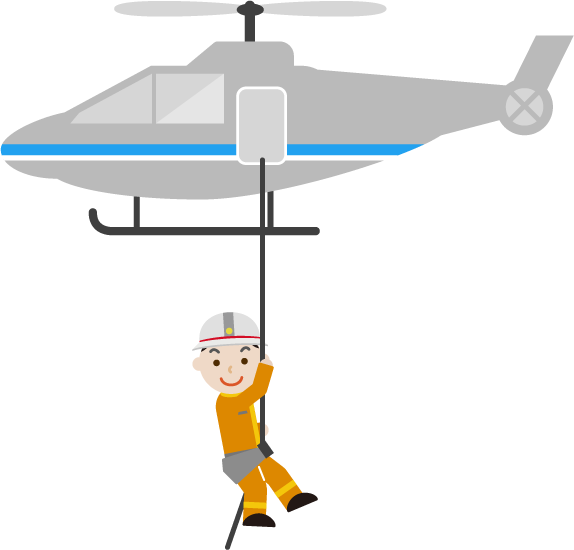 救助ヘリと救助隊員のイラスト2 無料イラスト素材のillalet