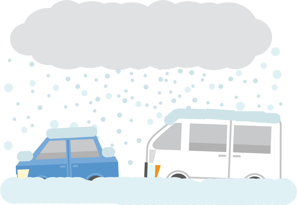 豪雪に埋まる車のイラスト 無料イラスト素材のillalet