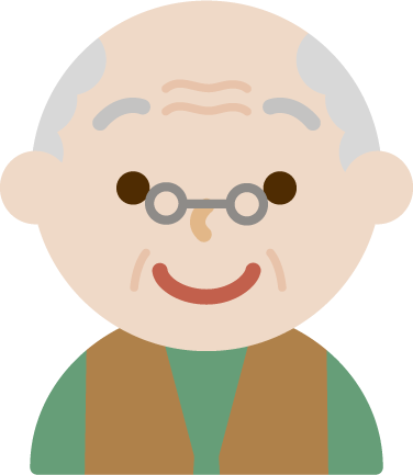 後期高齢者の男性が微笑んでいるイラスト 無料イラスト素材のillalet
