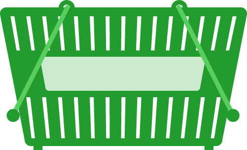 緑色の買い物かごのイラスト 無料イラスト素材のillalet