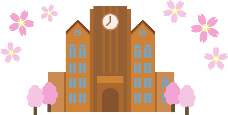 桜の季節の大学のイラスト 無料イラスト素材のillalet