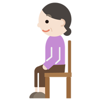 椅子に座る中年女性のイラスト 横向き 無料イラスト素材のillalet