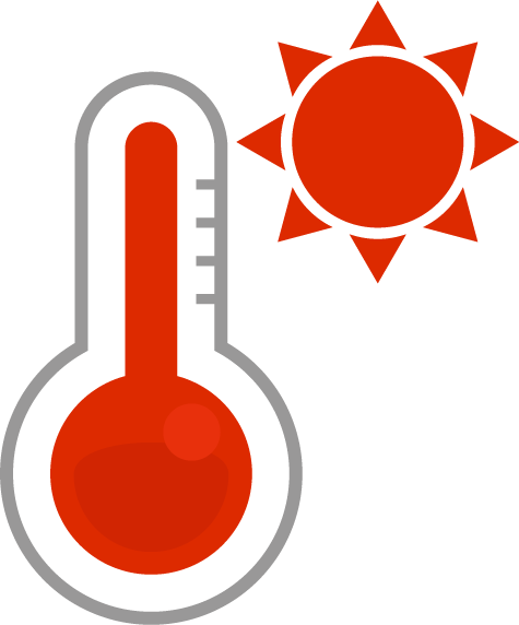 温度計のアイコンイラスト（高温・太陽） | 無料イラスト素材のillalet