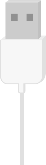 USBの接続端子のイラスト（白）