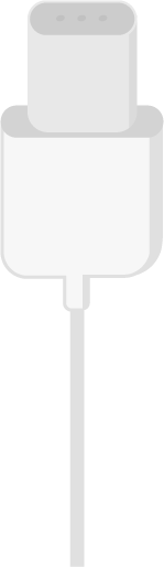 USB-Cの接続端子のイラスト（白）