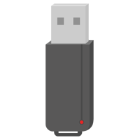 Usbメモリのイラスト 黒 赤ランプ 無料イラスト素材のillalet