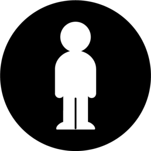 人物のシルエットアイコンのイラスト（男・丸・白黒） | 無料イラスト素材のillalet