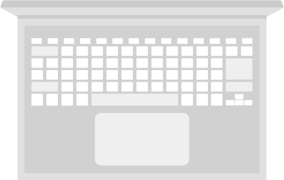 ノートPCのイラスト（白・キーボード）