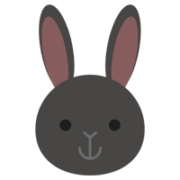 黒ウサギのアイコンのイラスト1 無料イラスト素材のillalet