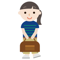 旅行鞄を持った若い女性のイラスト 無料イラスト素材のillalet