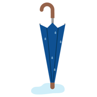 濡れている傘のイラスト 開 無料イラスト素材のillalet