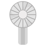 ハンディ扇風機のイラスト（グレー）