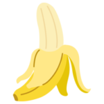 半分剥いてあるバナナのイラスト