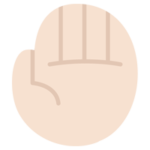 手のひらを向けた禁止のアイコンイラスト（左手）