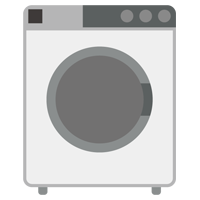 コインランドリーの洗濯機のイラスト（空・シンプル）