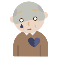 心の病気の高齢者の男性のイラスト